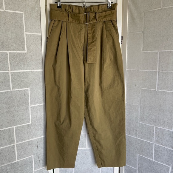‼️SOLD‼️Mango Khaki Paper Bag Utility Trouser Pants 🪵 - Picture 3 of 9